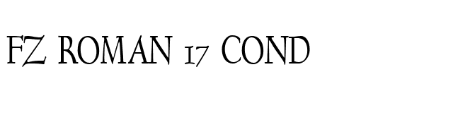 FZ ROMAN 17 COND font preview