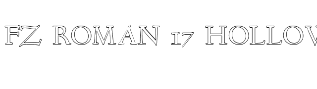 FZ ROMAN 17 HOLLOW font preview