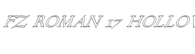 FZ ROMAN 17 HOLLOW ITALIC font preview