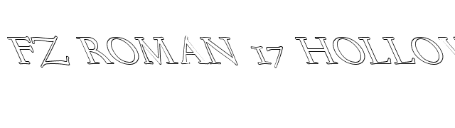 FZ ROMAN 17 HOLLOW LEFTY font preview