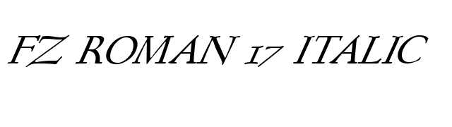 FZ ROMAN 17 ITALIC font preview