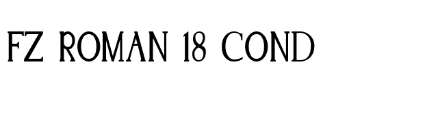 FZ ROMAN 18 COND font preview