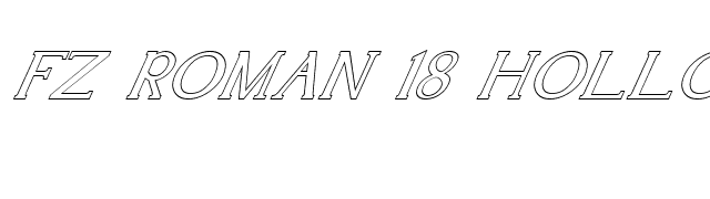 FZ ROMAN 18 HOLLOW ITALIC font preview