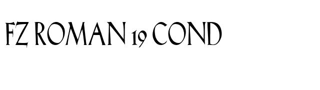 FZ ROMAN 19 COND font preview