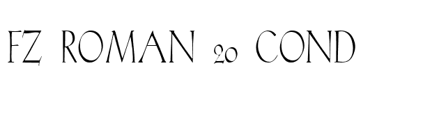 FZ ROMAN 20 COND font preview