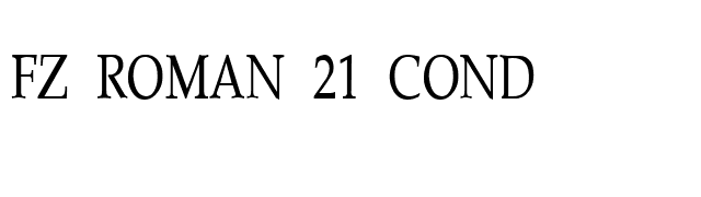 FZ ROMAN 21 COND font preview