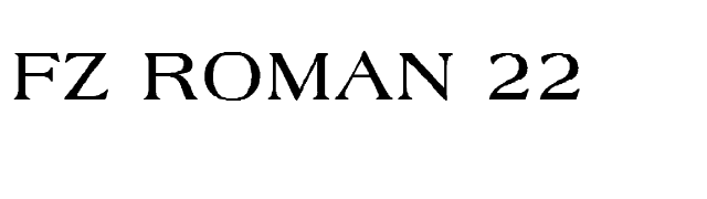 FZ ROMAN 22 font preview