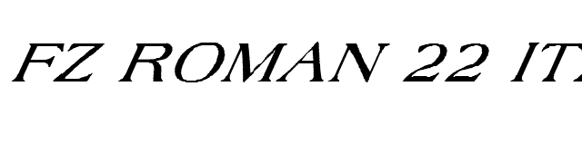 FZ ROMAN 22 ITALIC font preview