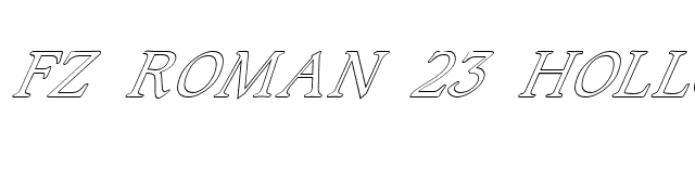 FZ ROMAN 23 HOLLOW ITALIC font preview