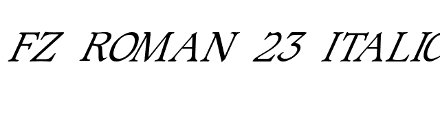 FZ ROMAN 23 ITALIC font preview