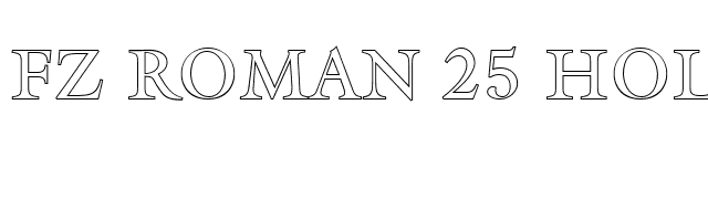 FZ ROMAN 25 HOLLOW font preview