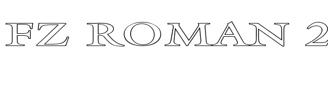 FZ ROMAN 25 HOLLOW EX font preview