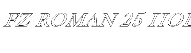 FZ ROMAN 25 HOLLOW ITALIC font preview