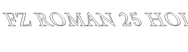 FZ ROMAN 25 HOLLOW LEFTY font preview