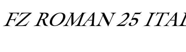 FZ ROMAN 25 ITALIC font preview