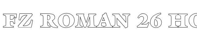 FZ ROMAN 26 HOLLOW font preview