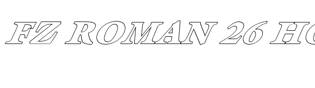 FZ ROMAN 26 HOLLOW ITALIC font preview