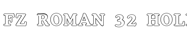 FZ ROMAN 32 HOLLOW font preview