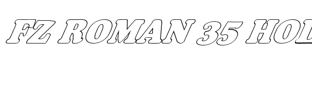 FZ ROMAN 35 HOLLOW ITALIC font preview