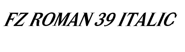 FZ ROMAN 39 ITALIC font preview