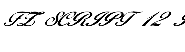 FZ SCRIPT 12 ITALIC font preview