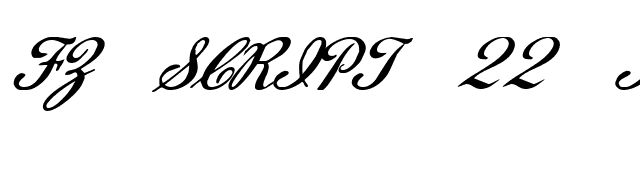 FZ SCRIPT 22 ITALIC font preview