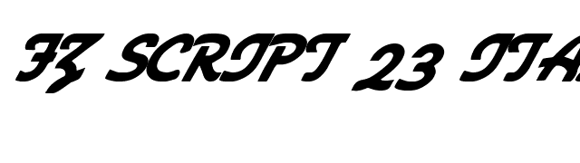 FZ SCRIPT 23 ITALIC font preview