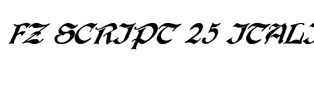 FZ SCRIPT 25 ITALIC font preview
