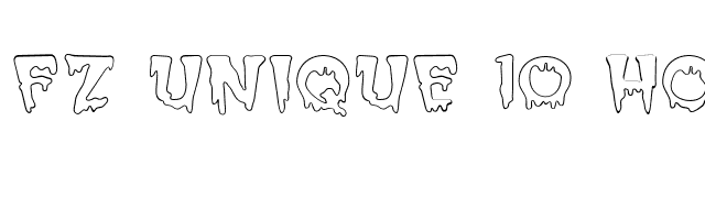 FZ UNIQUE 10 HOLLOW font preview