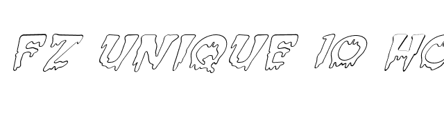 FZ UNIQUE 10 HOLLOW ITALIC font preview