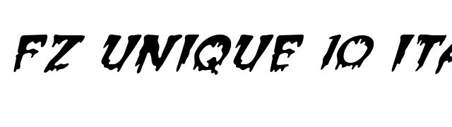FZ UNIQUE 10 ITALIC font preview