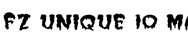 FZ UNIQUE 10 MANGLED font preview