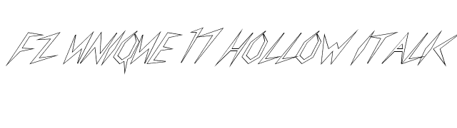 FZ UNIQUE 17 HOLLOW ITALIC font preview