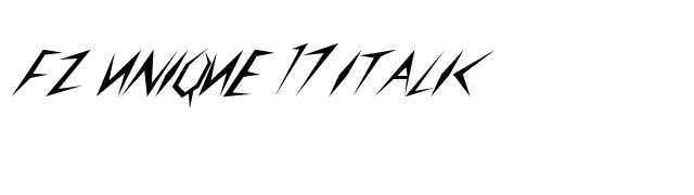 FZ UNIQUE 17 ITALIC font preview