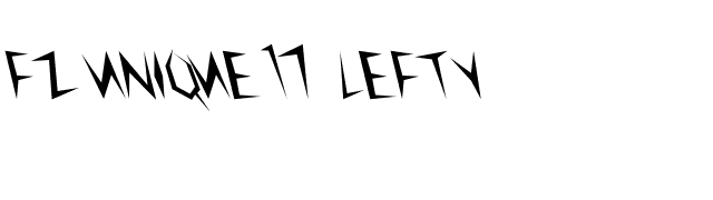 FZ UNIQUE 17 LEFTY font preview