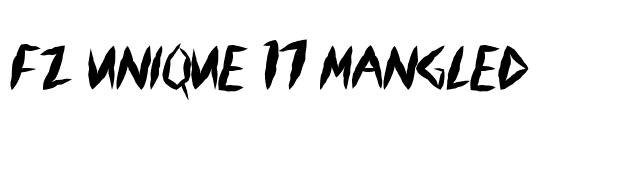 FZ UNIQUE 17 MANGLED font preview