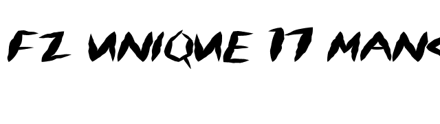 FZ UNIQUE 17 MANGLED EX font preview