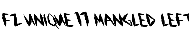 FZ UNIQUE 17 MANGLED LEFTY font preview