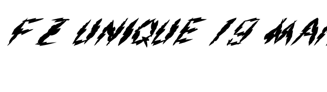 FZ UNIQUE 19 MANGLED ITALIC font preview