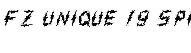 FZ UNIQUE 19 SPIKED font preview