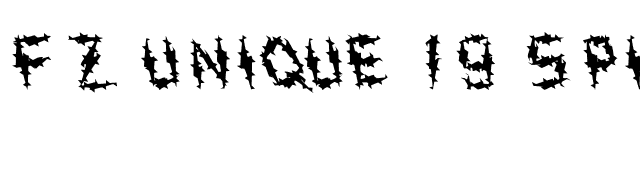 FZ UNIQUE 19 SPIKED LEFTY font preview