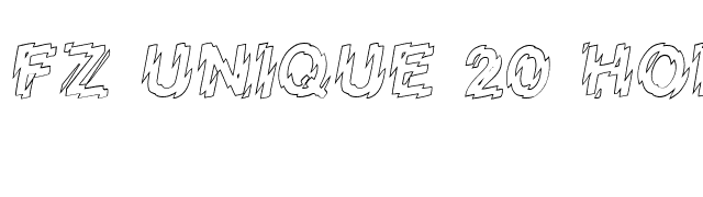 FZ UNIQUE 20 HOLLOW font preview