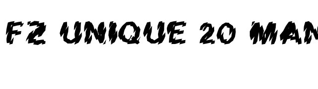 FZ UNIQUE 20 MANGLED font preview