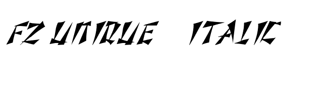 FZ UNIQUE 21 ITALIC font preview