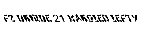 FZ UNIQUE 21 MANGLED LEFTY font preview