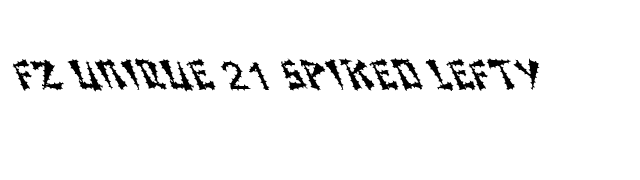 FZ UNIQUE 21 SPIKED LEFTY font preview