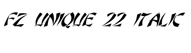 FZ UNIQUE 22 ITALIC font preview