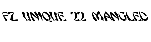 FZ UNIQUE 22 MANGLED LEFTY font preview