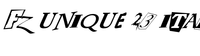 FZ UNIQUE 23 ITALIC font preview