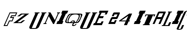 FZ UNIQUE 24 ITALIC font preview